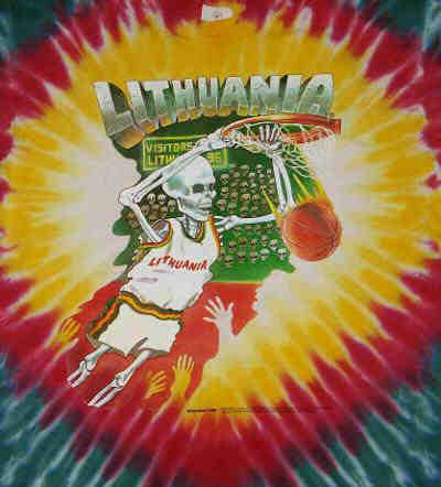 Lithuania basketball tie dye tshirt